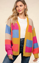 Load image into Gallery viewer, Chunky multicolor color block cardigan
